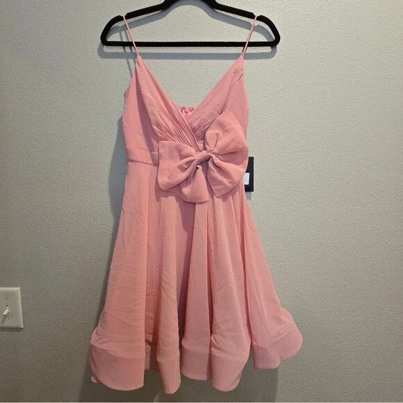 Mac Duggal Sleeveless V-Neck Bow Mini Dress Sz 0 NWOT Mini